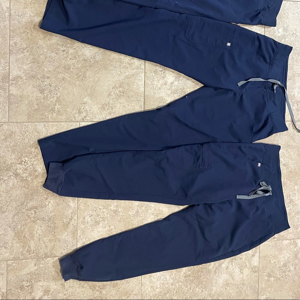 Two pairs of Fig basic pants size S and One fig joggers size S
